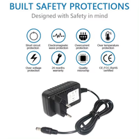 Chargeur mural AC 2 broches avec prise EU 12V 2A, adaptateur d'alimentation transformateur DC 5.5x2.5mm pour bande LED, routeur, CCTV