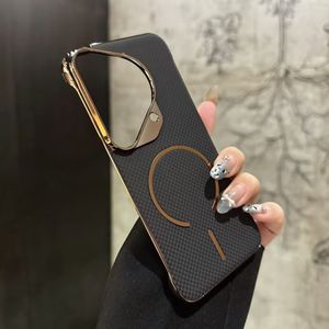 2025 trường hợp điện thoại thời trang mới với mô hình chải và nút kim loại mạ điện với chức năng hút từ tính cho <span class=keywords><strong>iPhone</strong></span> - Product Image 6