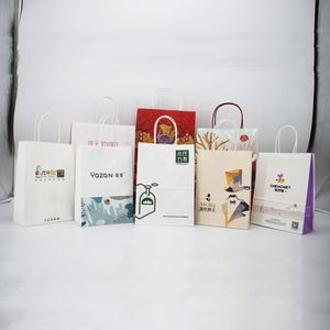 <b>Biodegradable</b> Recycled Custom Printed logo Kraft Paper Bags Luxury Brown Gift Shopping Clothing <b>Packaging</b> Fast Food Pepar Bag - Product Image 4