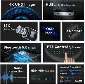 Kit de <span class=keywords><strong>Conférence</strong></span> Tenveo Fourniture Directe Usine – Caméra PTZ à <span class=keywords><strong>Zoom</strong></span> Optique 12X, Haut-parleur Audio, Système de Diffusion en Direct pour Conférences - Product Image 2