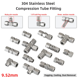 Accessoires de système de canalisation en acier inoxydable 304 9.52mm <span class=keywords><strong>Raccord</strong></span> de <span class=keywords><strong>tuyau</strong></span> de <span class=keywords><strong>raccord</strong></span> de buse à haute pression - Product Image 5