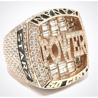 Anneaux de championnat en argent sertis de diamants, testés au diamant, design personnalisé haut de gamme, bijoux fins pour hommes