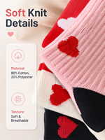 Chaussettes de sport pour filles, motif cœurs rétro, pour la course à pied et les activités de plein air