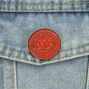 Broches en émail Symbole Halo <span class=keywords><strong>du</strong></span> <span class=keywords><strong>Soleil</strong></span>, Emblème de culte <span class=keywords><strong>du</strong></span> jeu d'horreur gothique, Badge de revers, Bijoux en gros - Product Image 1