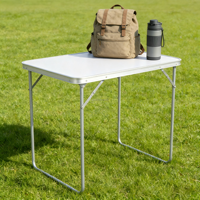 Higo Outdoor Tragbarer Leichter MDF 80cm Kleiner Picknick-Camping-Klapptisch aus Aluminium für Veranstaltungen, Partys, Promotion, Günstig