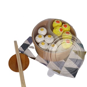 Bol en papier Kraft jetable, écologique, à <span class=keywords><strong>emporter</strong></span>, avec couvercle transparent, pièces - Product Image 1