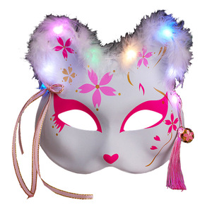 Maschera Luminosa Volpe PVC Mezza Faccia Antica Lucciola per Halloween, per Bambine, Anime Giapponesi, Animali, Natura CN Eight Hundred - Product Image 1