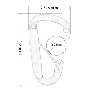 Custom Logo Mini Aluminum D Shape Wire Gate Carabiner Keychain Lightweight Snap Hook <b>Clip</b> for Outdoor Event Giveaways - Product Image 6