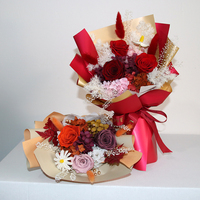 Rose éternelle préservée fleur sèche éternelle enveloppant des bouquets de fenêtre pour la fête des mères