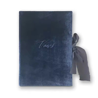 Logo de taille personnalisée livre d'or de mariage en velours à couverture rose vierge avec couverture personnalisée avec ruban pour des cadeaux uniques