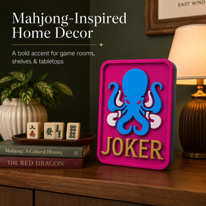 Ornement de bureau en relief de pieuvre, style carte Joker, imprimé en 3D, objet de collection, décoration d'intérieur - Product Image 5
