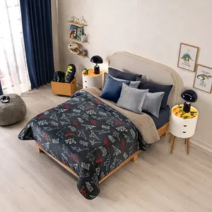 Manta de Invierno Doble Individual XL con Diseño de Dinosaurios, Ropa de Cama de Poliéster, Estilo Moderno Rectangular, Lavable a Máquina - Product Image 3