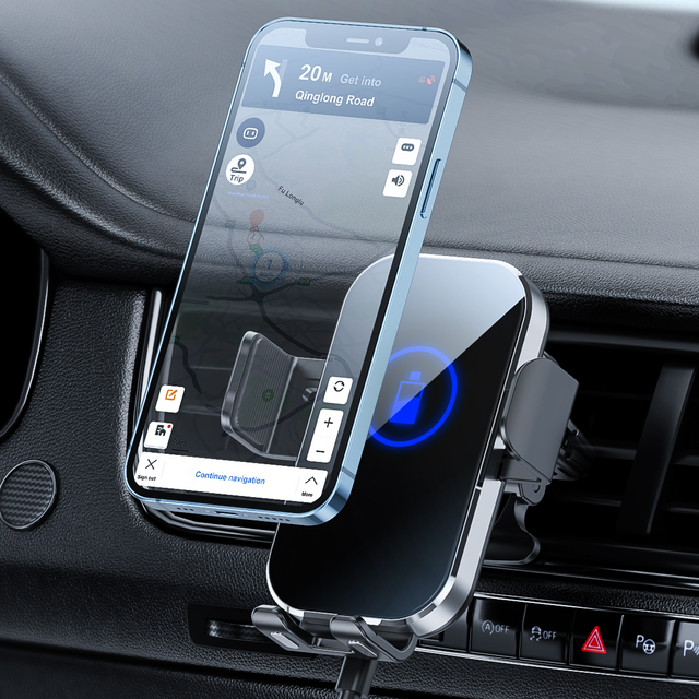 Magnetic Car Phone Holder with 15W for Wireless Charging 360 Rotation & Flexible Adjustable Height  Car Mobile Phone Holder