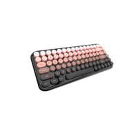 Colorful Round Retro Keycaps 2.4G Wireless Dual Mode Keyboard with Decorative Little Bear