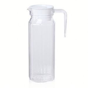 Jarra de agua de vidrio transparente para uso doméstico, de calidad alimentaria, resistente al frío, con tapa. - Product Image 1