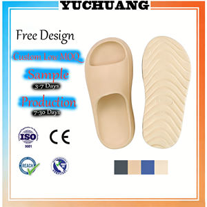 Vente en gros de pantoufles unisexes légères en EVA, sandales à semelle épaisse et coussinée, antidérapantes, respirantes, à bout ouvert, pour la maison, été - Product Image 1