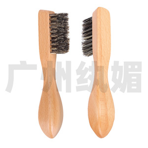 Brosse à barbe Playboy en bois massif et poils de cheval, portable, pour le soin des hommes - Product Image 3