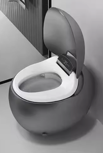 Luxury Silver <strong>Gray</strong> Black Bathroom Sanitary Ware One Piece Intelligent WC <strong>Toilet</strong> Bowl Round S-Trap Automatic Smart <strong>Toilet</strong> - Product Image 2