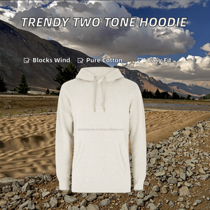 New Trendy Fashion <b>Lightweight</b> Regular Sleeve Solid 100% Cotton Embroidered Washed <b>Hoodies</b> for Men - Product Image 2