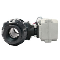 Vanne à boisseau sphérique électrique modulante Tonheflow DN50 UPVC 2 voies 4-20mA pour eau, ISO5211 F03/F05 DC12-24V OEM