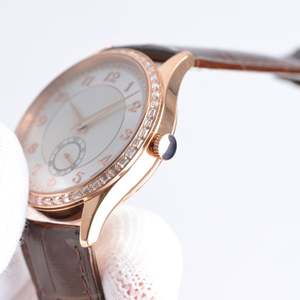 Montre-bracelet de luxe élégante et formelle avec lunette sertie de diamants, cadran argenté, or rose, idéale pour les cadeaux haut de gamme, les affaires et les soirées. - Product Image 4