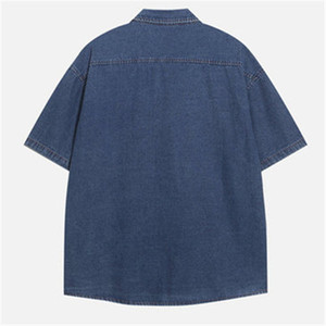 <span class=keywords><strong>Camicia</strong></span> Estiva Casual da Uomo a Maniche Corte con Ricamo Personalizzato, Motivo Geometrico a Righe - Product Image 2