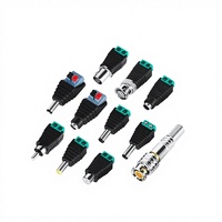 Conector de Alimentación y Video CCTV Macho-Hembra sin Soldadura de 5.5x2.1mm, Adaptador BNC Tipo Push con Carcasa Cilíndrica de Plástico