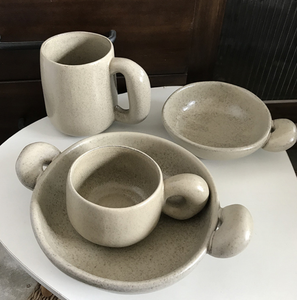 MSH <span class=keywords><strong>Tasse</strong></span> à café en céramique créative japonaise à grandes oreilles <span class=keywords><strong>Tasse</strong></span> à latte grise 300ml - Product Image 2