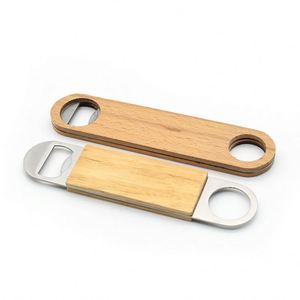 Wholesale Custom Personalized Blank Wooden Bottle Opener Key Chain Stainless Steel <b>Fridge</b> Magnet Beer Opener - Product Image 4