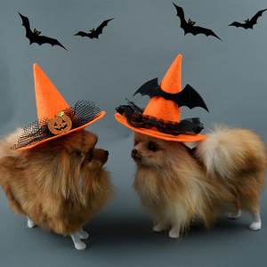 Joymay, venta al por mayor, sombrero de Mascota de bruja de Halloween, varios estilos, divertido sombrero de perro pequeño, disfraz de calabaza, gorra de fiesta para perros - Product Image 2