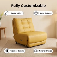 Fauteuil d'angle contemporain en cuir véritable avec inclinaison électrique, design peu encombrant pour la maison, le bureau et l'hôtellerie