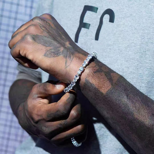 ヒップホップスタイル ステンレス製 フルダイヤモンドAAAジルコン テニスブレスレット ユニセックス 防水・変色防止ジュエリー - Product Image 5