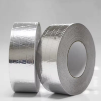 Ruban adhésif en aluminium pour climatisation, maille renforcée 5*5mm, résistant à la chaleur et à l'huile, adhésif acrylique, haute résistance à la traction, isolation des conduits