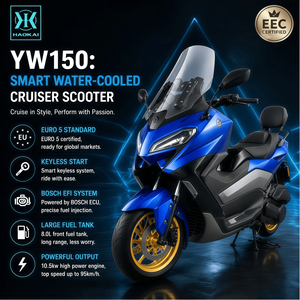 <span class=keywords><strong>Scooter</strong></span>/cyclomoteur à essence 150cc quatre temps refroidi par eau EURO 5, démarrage sans clé Bosch EFI, double frein ABS, vitesse 95 km/h pour autoroute/urbain - Product Image 1