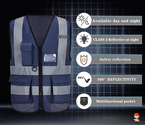 Gilet <span class=keywords><strong>de</strong></span> sécurité réfléchissant haute visibilité <span class=keywords><strong>de</strong></span> qualité supérieure avec plusieurs poches pour superviseur, gestionnaire, ingénieur, vêtements <span class=keywords><strong>de</strong></span> <span class=keywords><strong>travail</strong></span> - Product Image 5