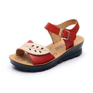 <span class=keywords><strong>Sandalias</strong></span> de Verano para <span class=keywords><strong>Mujer</strong></span>, Planas de PU con Colores Mezclados, <span class=keywords><strong>Sandalias</strong></span> de Piel Suave, Zapatos Cómodos para Mamá - Product Image 2
