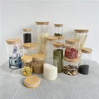 Sublimation Blanks Glass Food Canister Bamboo Lid Glass Jars For Sublimation Printing Heat Transfer Printing
