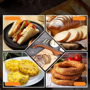 Cortador <span class=keywords><strong>de</strong></span> Pan <span class=keywords><strong>de</strong></span> Madera Dentado Personalizado y Cuchillo para Pan, Rebanador para Panecillos Caseros y Pan <span class=keywords><strong>de</strong></span> Masa Madre, <span class=keywords><strong>Bolsa</strong></span> <span class=keywords><strong>de</strong></span> Algodón para Cocina - Product Image 4