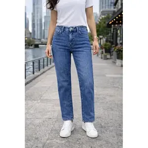 Jeans de Pierna Recta para Mujer Adrenaline, Cintura Alta, 5 Bolsillos, Denim Transpirable, Elástico y a la Moda - Product Image 6