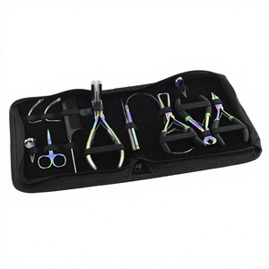Kit d'outils d'extension de cheveux de qualité supérieure comprenant un ruban adhésif pour presser la trame dissolvant de kératine Bond Cutter Microbilles Closer Plier Braid Parting - Product Image 1