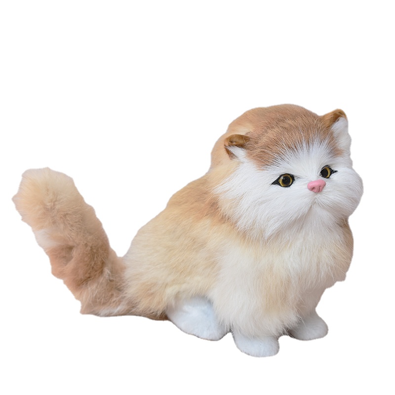 Mainan kucing berbulu mewah 25cm 35cm 50cm simulasi mata besar kucing Sakura Jepang boneka lucu seperti hidup Anjing ramah lingkungan putih