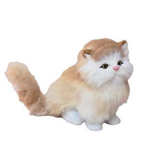 Kedi oyuncaklar kabarık kedi peluş 25cm 35cm 50cm simülasyon büyük gözlü japon Sakura kedi Kawaii gerçekçi dolması beyaz çevre dostu köpek - Product Image 1
