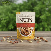 Emballage personnalisé avec logo du fabricant, sachet debout avec fermeture éclair supérieure, 100 g de noix de Grenoble et d'amandes mélangées, emballage alimentaire de qualité supérieure, barrière élevée, doypack