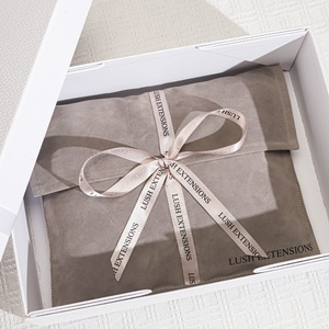 Busta di velluto grigio di alta qualità custodia per imballaggio di scarpe con Logo personalizzato stampato per capelli borsa custodia in velluto - Product Image 1