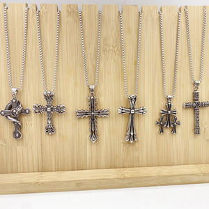 Chrom Heart Cross hanger kettingen mannen punk sport stijl roestvrij staal lange schakelketting vintage retro mode trendy cadeau - Product Image 1