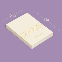 Carte de vœux pliée en papier couché 300g avec estampage à chaud or, carte de remerciement professionnelle de haute qualité, impression offset, carton 17,5x12,5cm