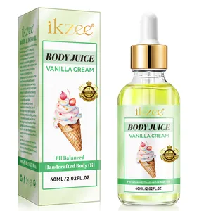 IKZEE private label artigianale crema alla vaniglia profondamente nutriente anti invecchiamento 60ml fragranza schiarente per il sesso sbiancante olio di succo per il corpo