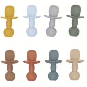 Juego de Cuchara y Tenedor de Silicona de Grado Alimenticio Ecológico para Bebés Recién Nacidos, Libre de BPA, Apto para Lavavajillas, a Prueba de Fugas, No Tóxico - Product Image 1