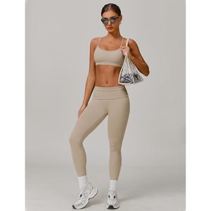 Ensemble de sport pour femme : Soutien-gorge de sport dos croisé et leggings taille haute, tenue de gym assortie pour l'entraînement et le fitness - Product Image 5