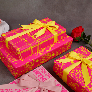 High Quality Custom Birthday <b>Wrapping</b> <b>Paper</b> <b>Roll</b> 80g Art Tissue, 43*300cm Gift Packaging <b>Paper</b> Wholesale - Product Image 4